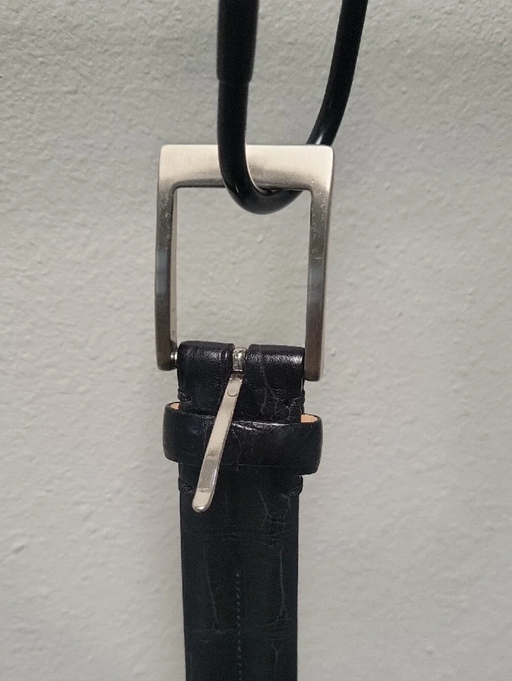 Donald Trump Black Leather Men's Belt with Silver Buckle